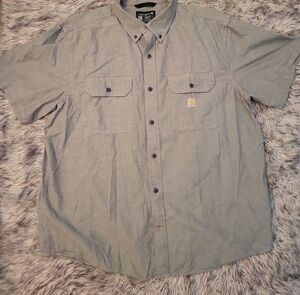 Carhartt Men's Casual Button-Down Shirt in Light Gray